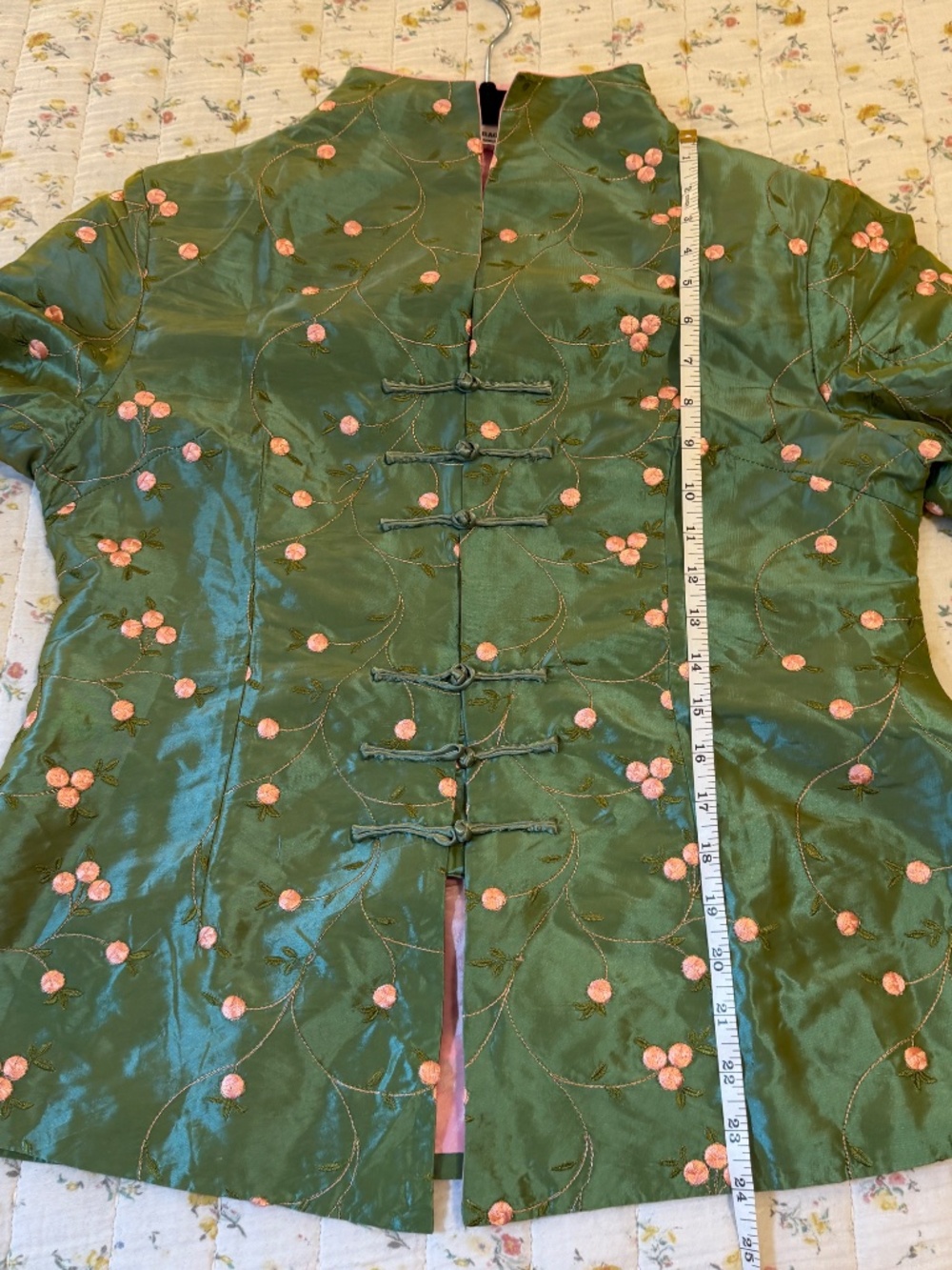 Vintage Dragon Silk Kimono Jacket Blazer 100% Silk Cherry Blossom Women's XXL - Picture 5 of 5